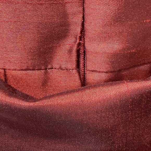 Jessica Howard Midi Party Dress Sz 12 Wine Taffeta Sleeveless Ruffle Fit & Flare - Picture 8 of 10